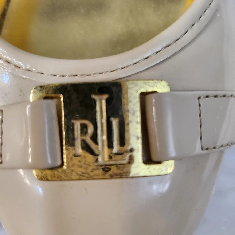 Ralph Lauren  Cream Patent Leather Shoes - Picture 2 of 10